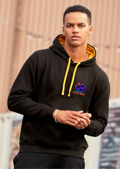 Sweat a capuche adulte bicolor