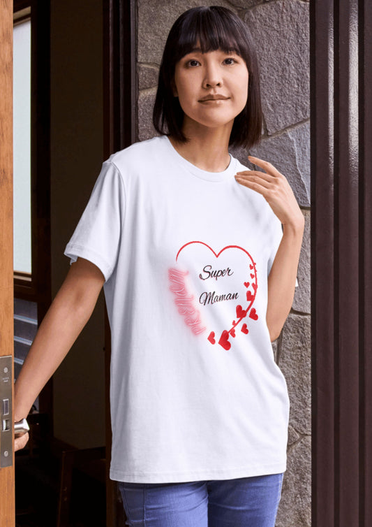T-Shirt Femme Super Maman avec prénom